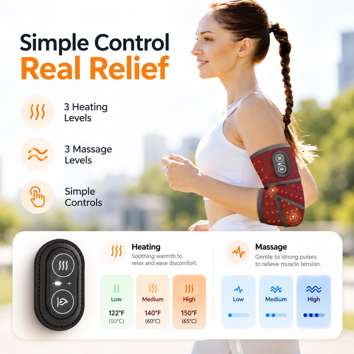 ThermaPulse™ Heated Red Light Wrist Massager